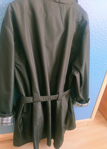 Kadın Siyah Kemerli Midi Trençkot En 65 boy 90 cm - Görsel 8