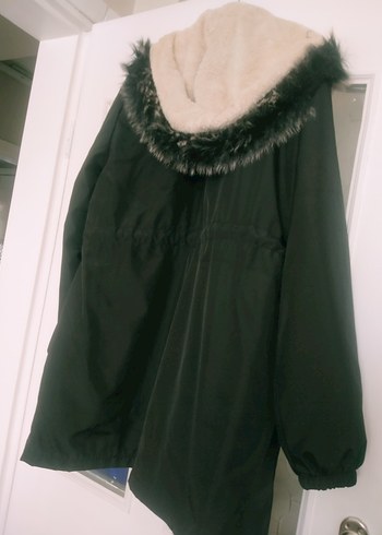 Kürklü Siyah Midi Kadın Ceket - Görsel 9