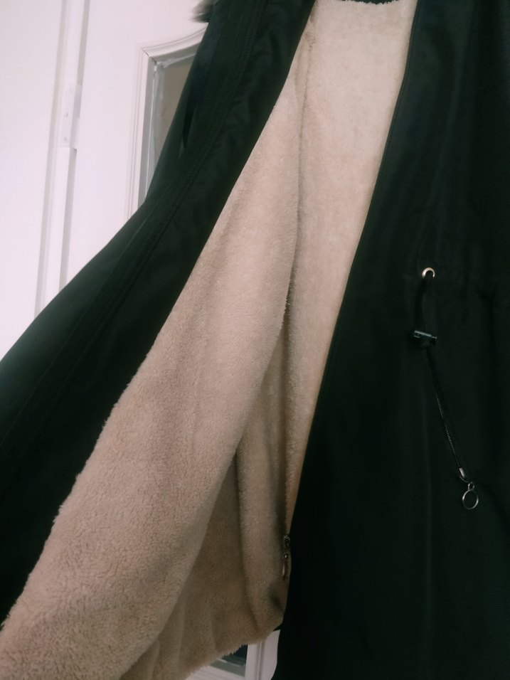 Kürklü Siyah Midi Kadın Ceket - Görsel 2