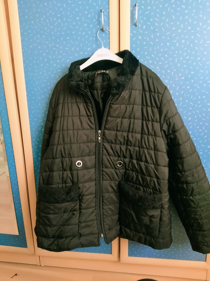 Siyah Kadın Kürklü Kış Montu - Görsel 2