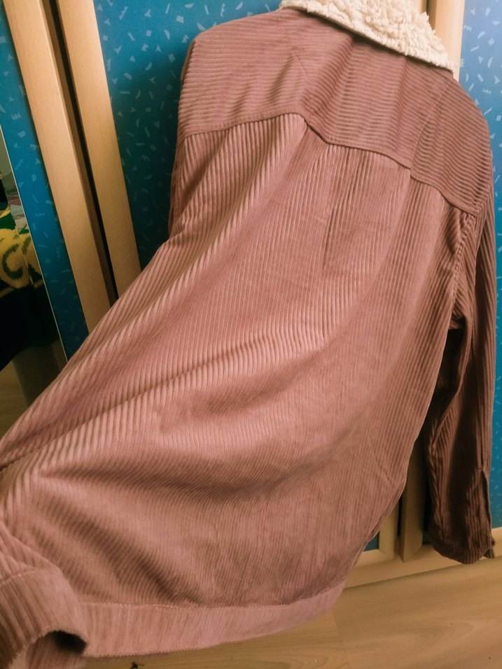 Düğmeli Kadın pudra pembesi kadife ceket. - Görsel 3