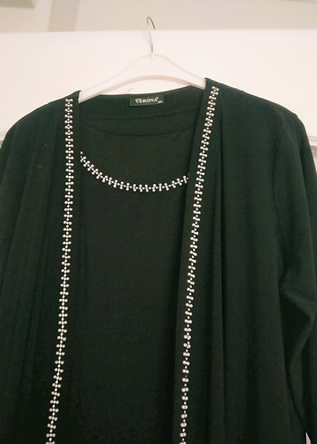 Boncuk Detaylı Siyah Uzun abiye takım. - Görsel 15