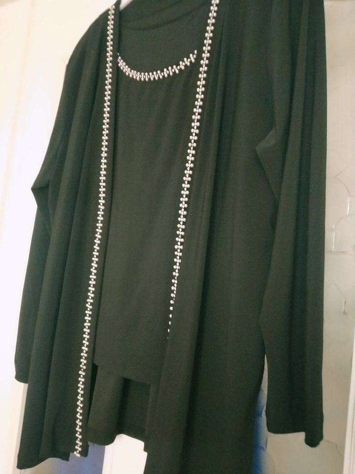 Boncuk Detaylı Siyah Uzun abiye takım. - Görsel 5