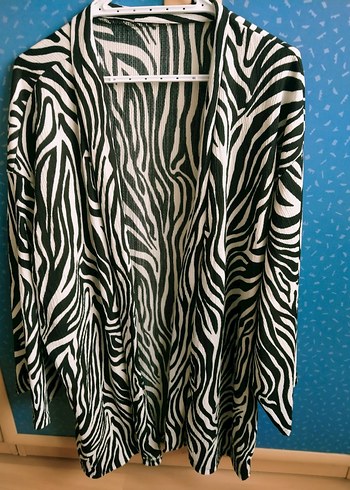 Zebra Desenli Uzun Kollu Kadın Gömlek ceket. - Görsel 7