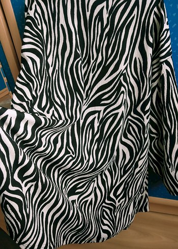 Zebra Desenli Uzun Kollu Kadın Gömlek ceket. - Görsel 2