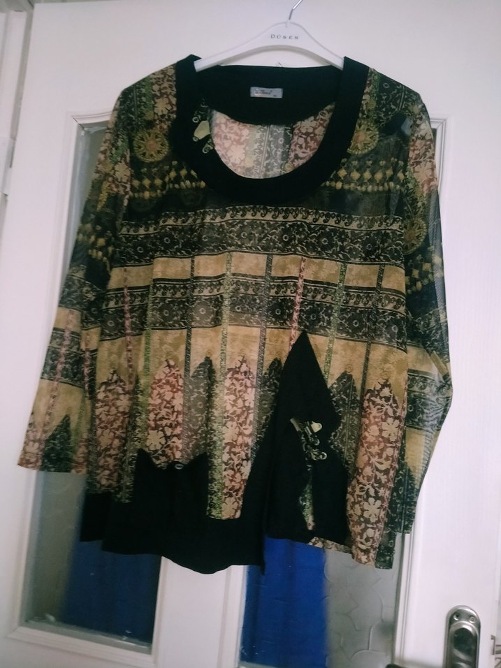 Bohem Desenli Uzun Kollu Kadın Bluz - Görsel 4