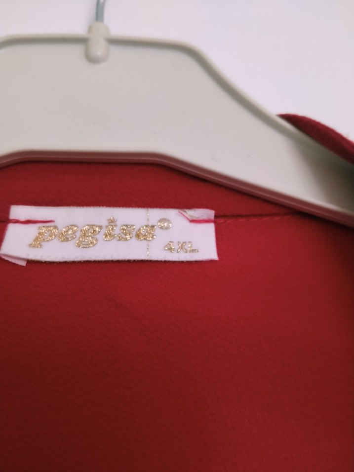 Düğmeli Kırmızı Kadın Gömlek - Görsel 5