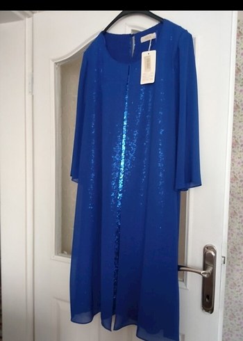 mavi saks abiye 48 beden - Görsel 2