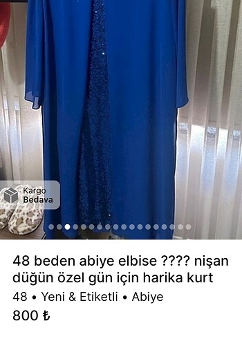 mavi saks abiye 48 beden - Görsel 7