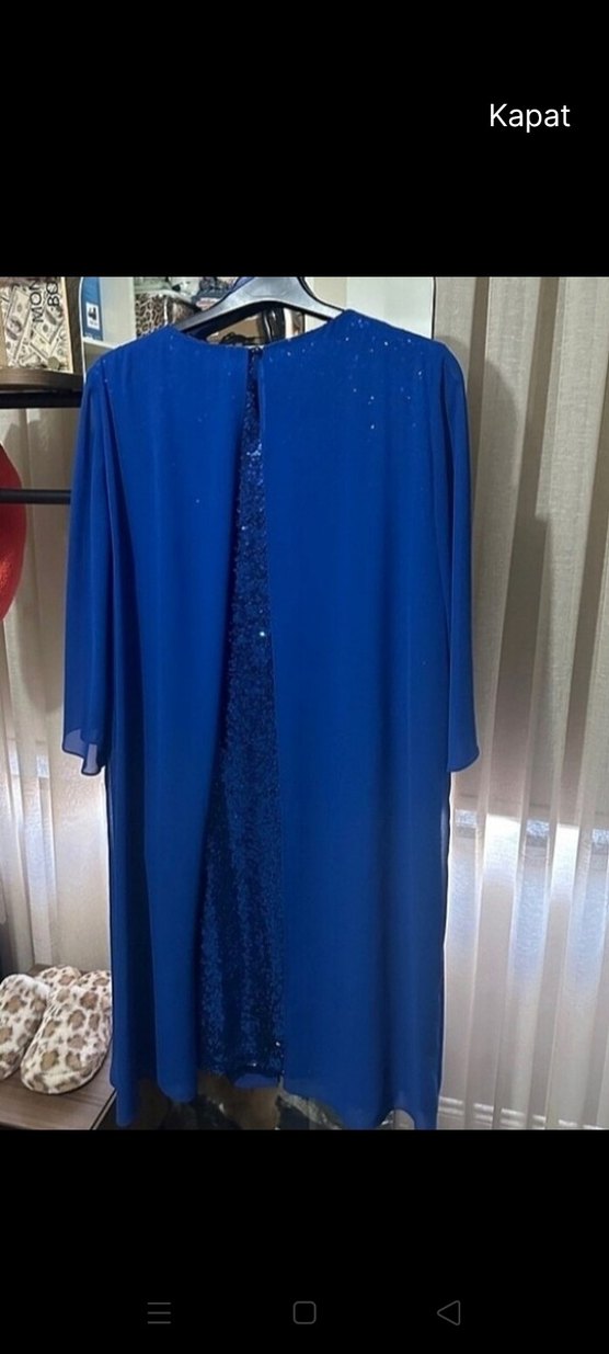 mavi saks abiye 48 beden - Görsel 3