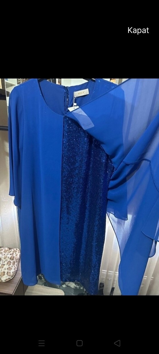 mavi saks abiye 48 beden - Görsel 4