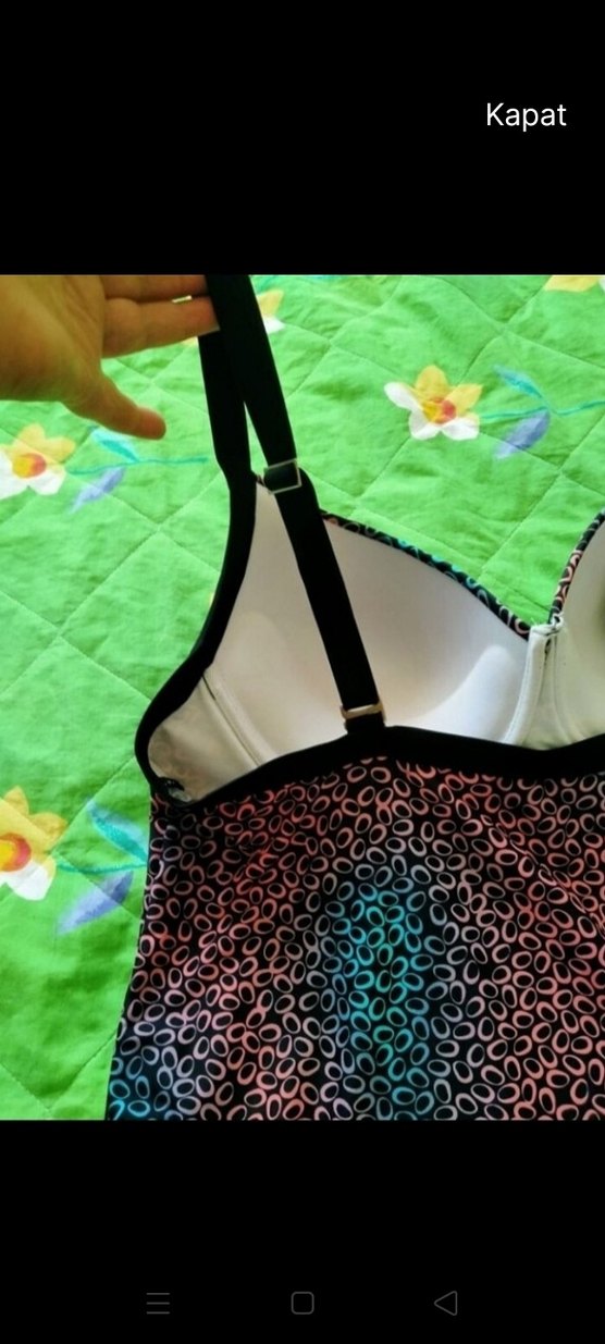 Çok Renkli Bağlama Desenli Uzun mayo tankini takım.48 beden. - Görsel 2