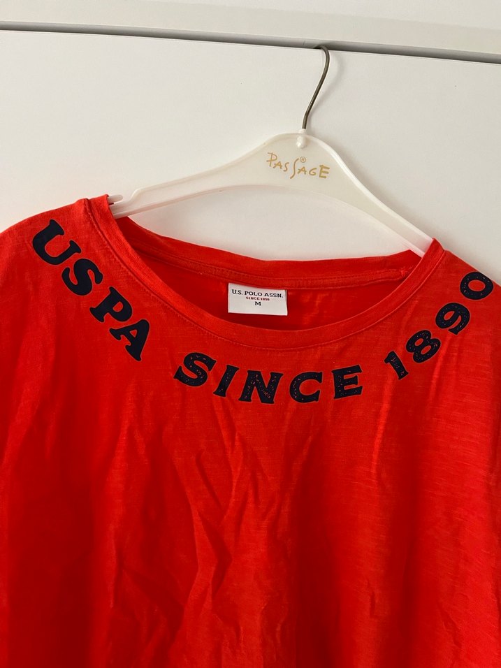 Kırmızı Kadın Mini Tişört, Kısa Kollu - Görsel 3