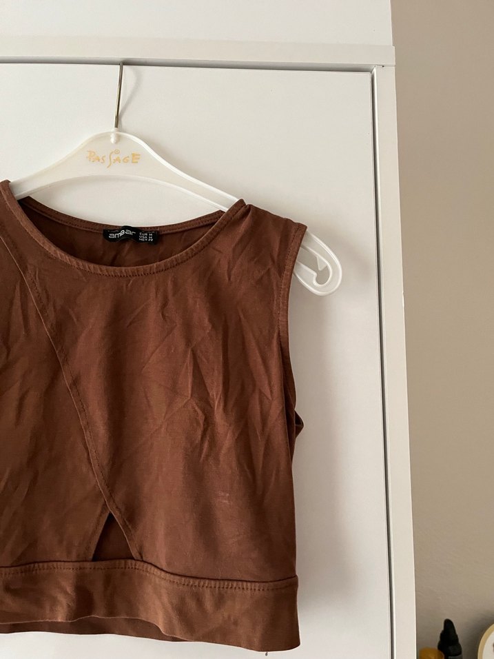 Kahverengi kadın crop - Görsel 3