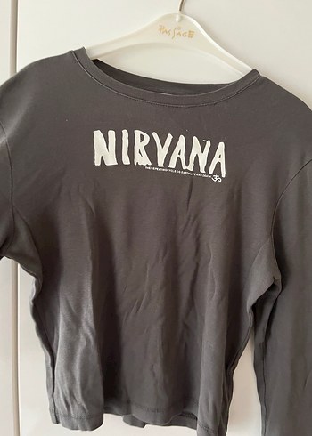 Kadın Gri Uzun Kollu Crop Top - Görsel 3