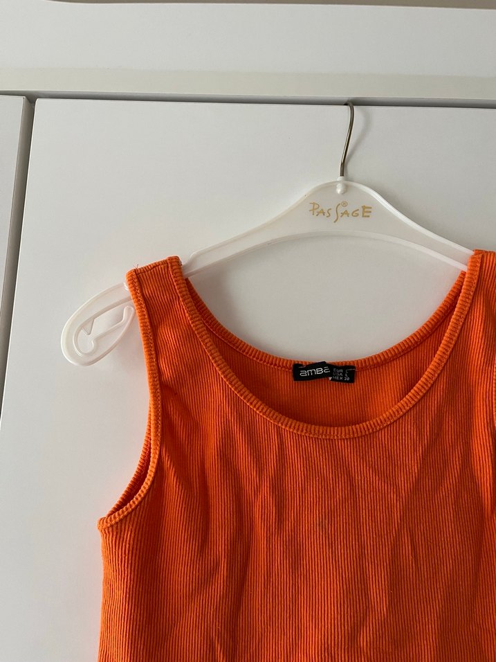 Turuncu kadın askılı crop - Görsel 3