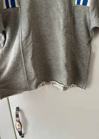 Gri Kısa Kollu kadın Tişört - Görsel 4