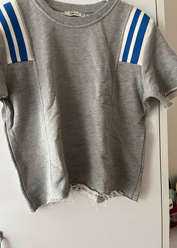 Gri Kısa Kollu kadın Tişört - Görsel 3