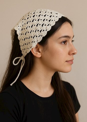 Accessorize Beyaz Örgü bandana