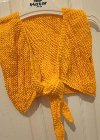 Sarı Örgü  bebek yeleği yeni - Görsel 4