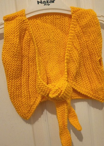 Sarı Örgü  bebek yeleği yeni - Görsel 3