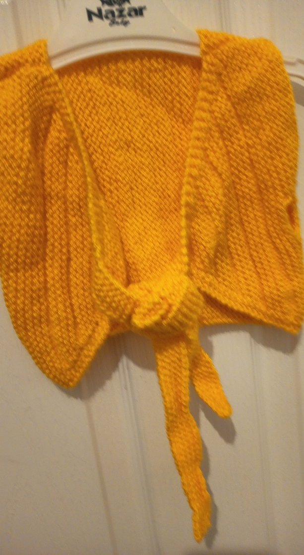 Sarı Örgü  bebek yeleği yeni - Görsel 5