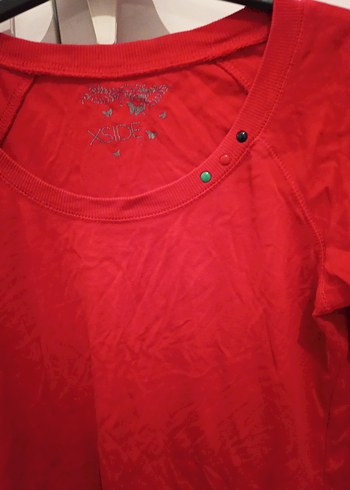 Kadın Kırmızı  Uzun Kollu kazak - Görsel 4