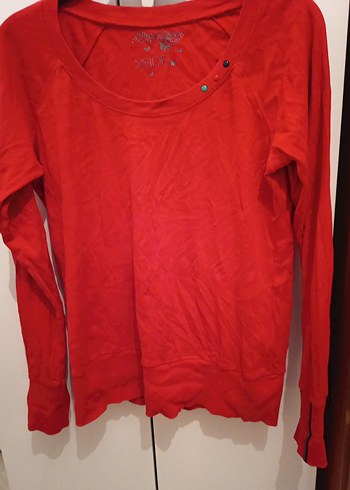 Kadın Kırmızı  Uzun Kollu kazak - Görsel 3