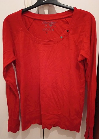 Kadın Kırmızı  Uzun Kollu kazak - Görsel 2