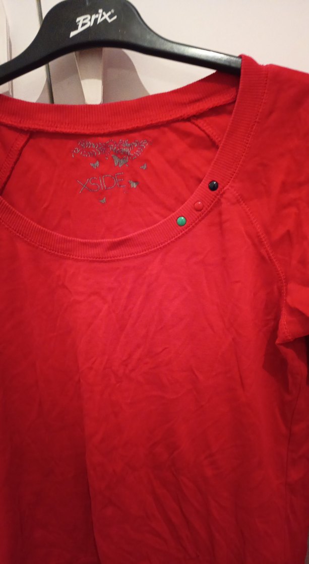 Kadın Kırmızı  Uzun Kollu kazak - Görsel 4