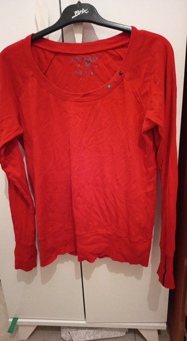 Kadın Kırmızı  Uzun Kollu kazak - Görsel 3