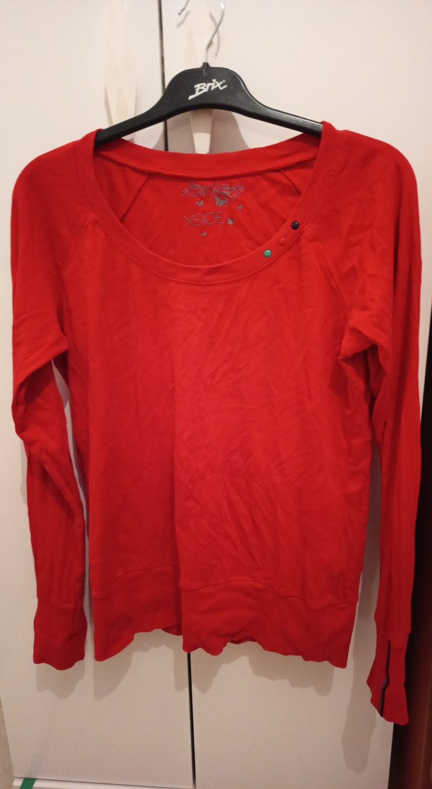 Kadın Kırmızı  Uzun Kollu kazak - Görsel 2