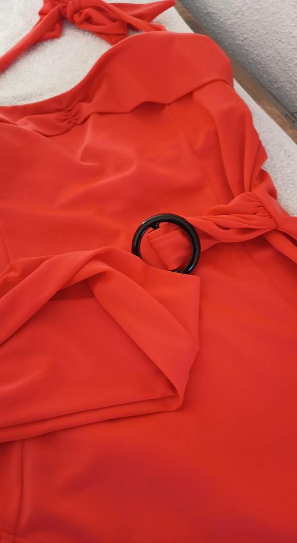 Kırmızı Drapeli Kadın Mayo - Görsel 5