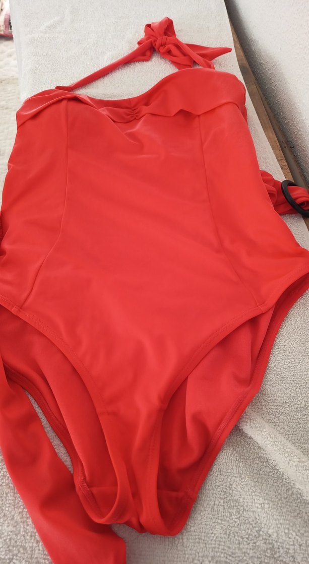 Kırmızı Drapeli Kadın Mayo - Görsel 2