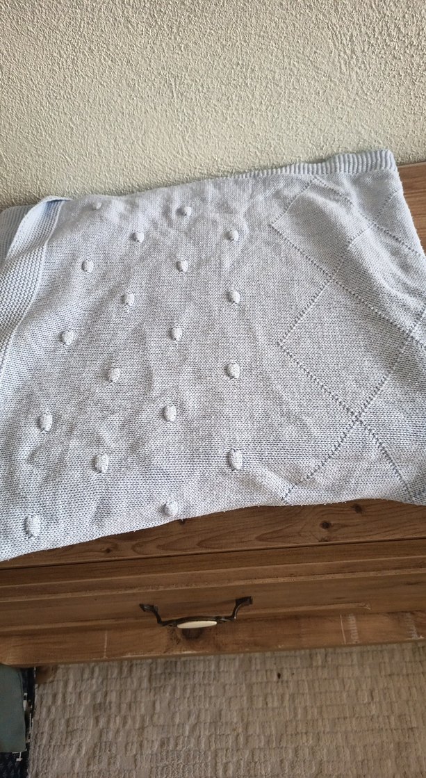 Mavi Keten Çocuk Battaniyesi - Görsel 4