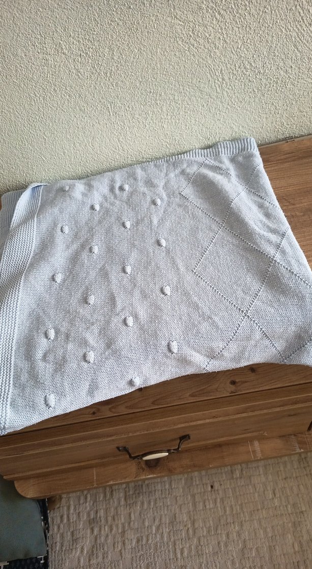 Mavi Keten Çocuk Battaniyesi - Görsel 5