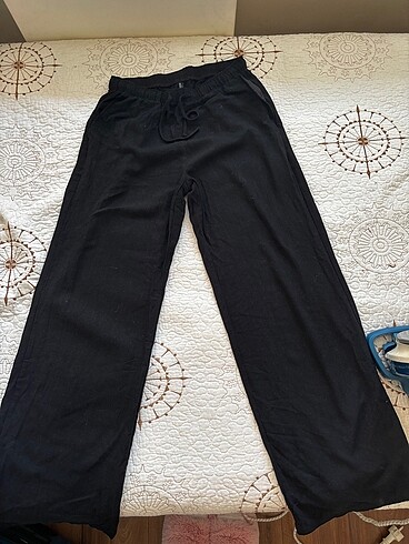 stradivarius siyah keten pantolon