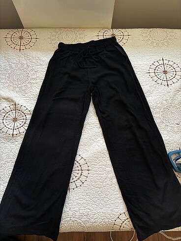 Stradivarius stradivarius siyah keten pantolon