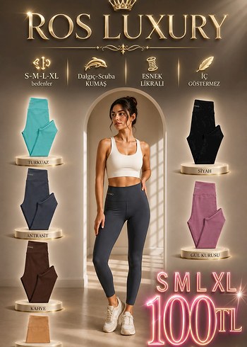 Diğer Ros Luxury Yuksek Bel Spor Tayt
