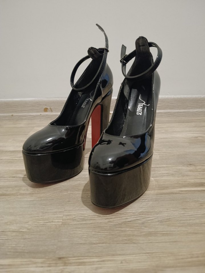 yüksek topuklu parlak rugan  ayakkabı - Görsel 2