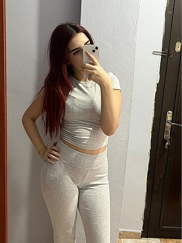 m Beden bershka gri ispanyol paça tayt