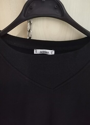 s Beden Addax siyah yaka detaylı sweatshirt