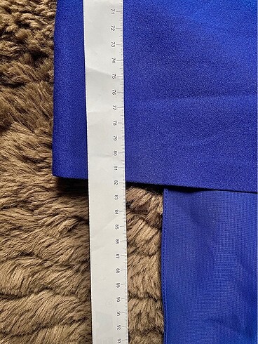 Beli Pencereli A kesim Kısa Etek Uzun Tül Saks Mavisi Abiye - Görsel 5