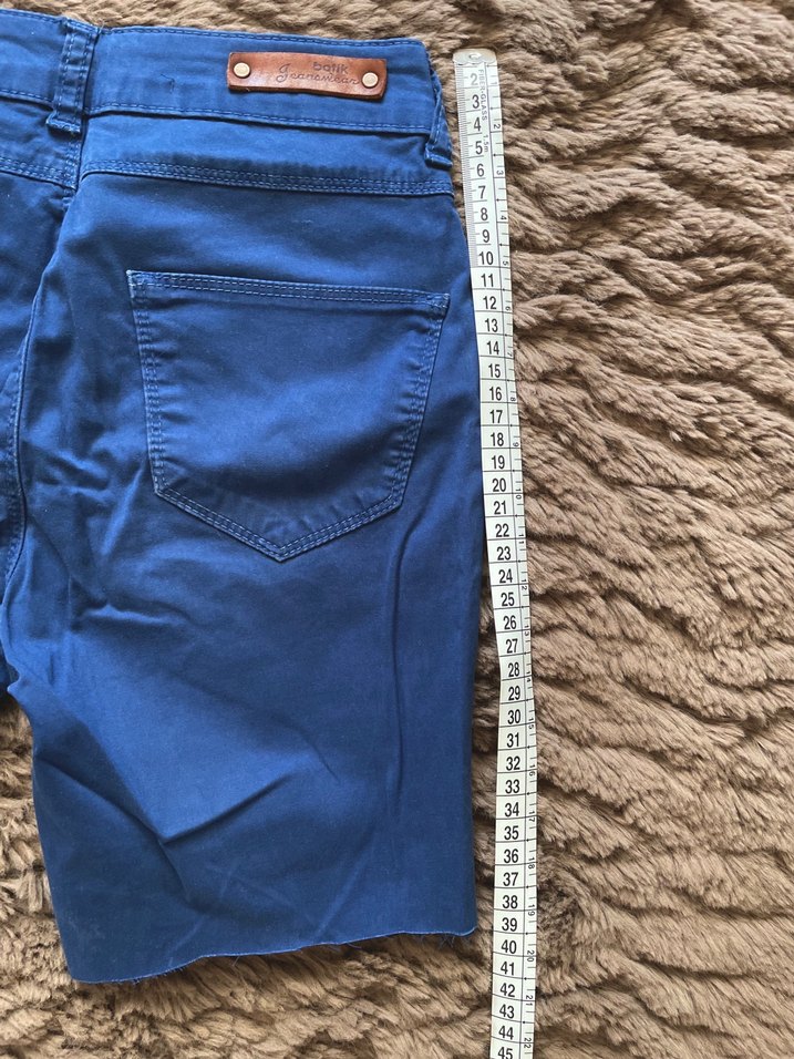 Batik Mavi Denim Kesik Paça Şort - Görsel 5