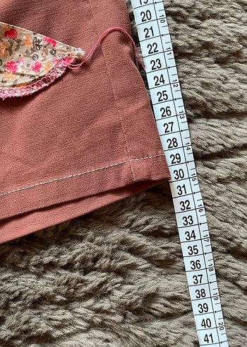 36 Beden Gül Kurusu Bağlamalı Düşük Bel Kot Denim Şort