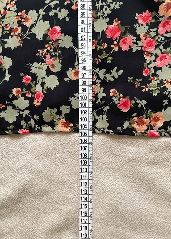 CHIMA Çiçek Desenli V Yakalı Kapri Kol Lastikli Elbise - Görsel 11