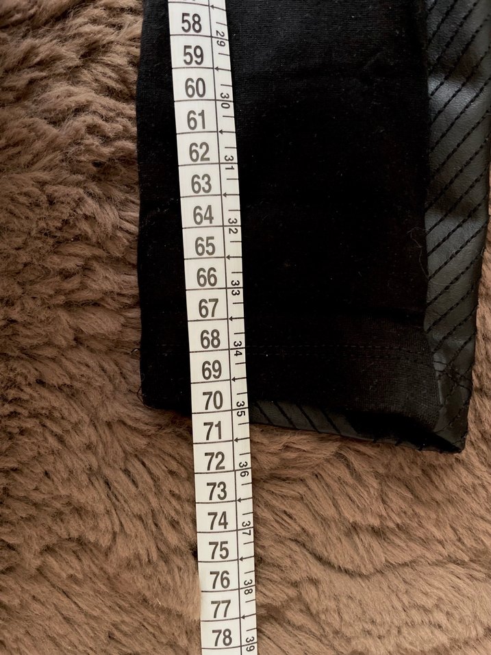 Siyah Deri Şerit Detaylı Kadın Tayt - Görsel 5