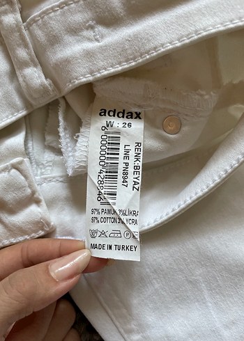Beyaz Denim Kot Pantolon Jean Addax Yüksek Bel - Görsel 3