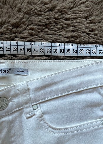 Beyaz Denim Kot Pantolon Jean Addax Yüksek Bel - Görsel 4