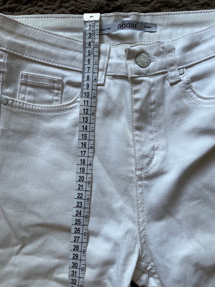 Beyaz Denim Kot Pantolon Jean Addax Yüksek Bel - Görsel 5